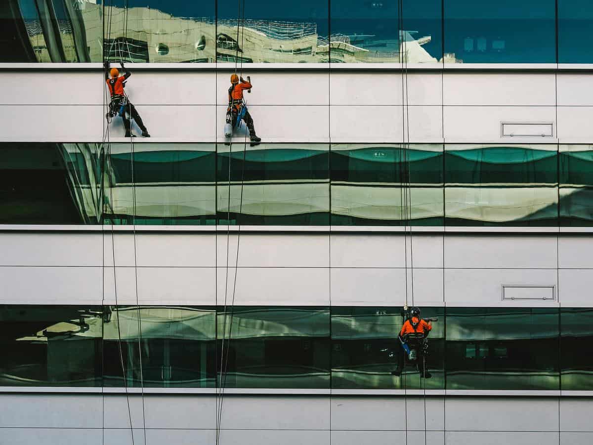 A professional cleaning team cleaning a house before a move-in or after a move-out